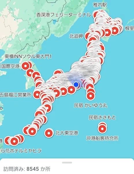 日本旅行神人——5年时间打卡8545处日本景点，google地图都刷爆了……