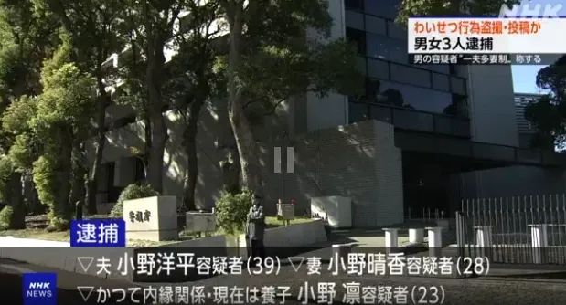 “一夫多妻”日本男子携妻子们偷拍百名女性，靠卖视频盈利五千万？