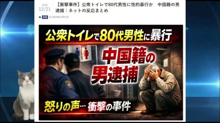 80岁日本大爷在公厕惨遭中国籍41岁男子猥亵，网友炸锅…